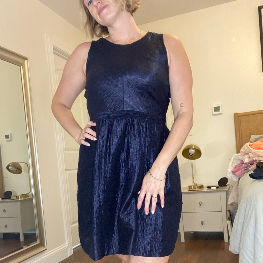 Theory jacquard navy dress
